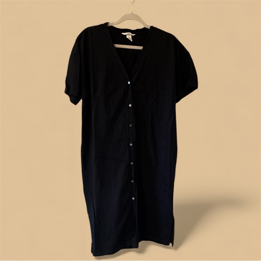 H&M Oversized Black button down Maxi Dress